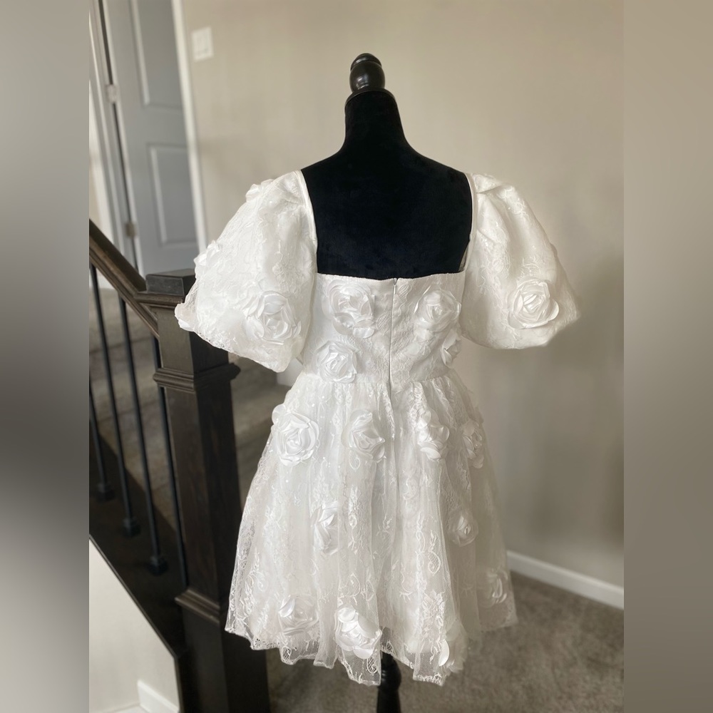 BespokeFit White Floral Mini Dress - Picture 2 of 3